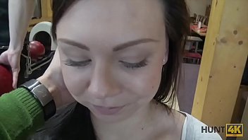 HUNT4K. Brunette Sucks Cock And Gives Pussy To Drill For Cash