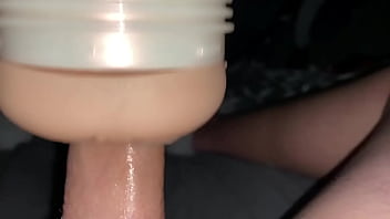 Horny boy cums with Lana Rhoades Fleshlight while home alone