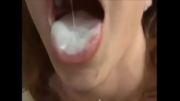 Interracial swallow cum