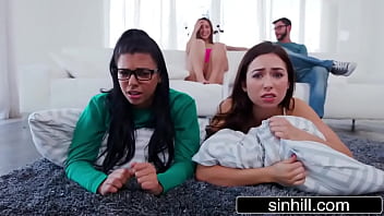 Pervy Stepbro Fucks His Stepsis and Her Two Hot Besties – Gina Valentina, Abella Danger, Melissa Moore