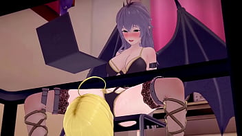 3D Hentai: Succubus treats her slave to drinking and playing