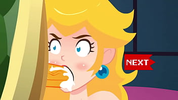 Princess Peach Very sloppy blowjob, deep throat and Throatpie – Games