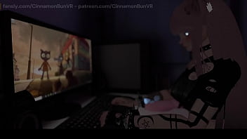 Shy girl fucks her pussy with new toy she got in the mail ~ VRChat